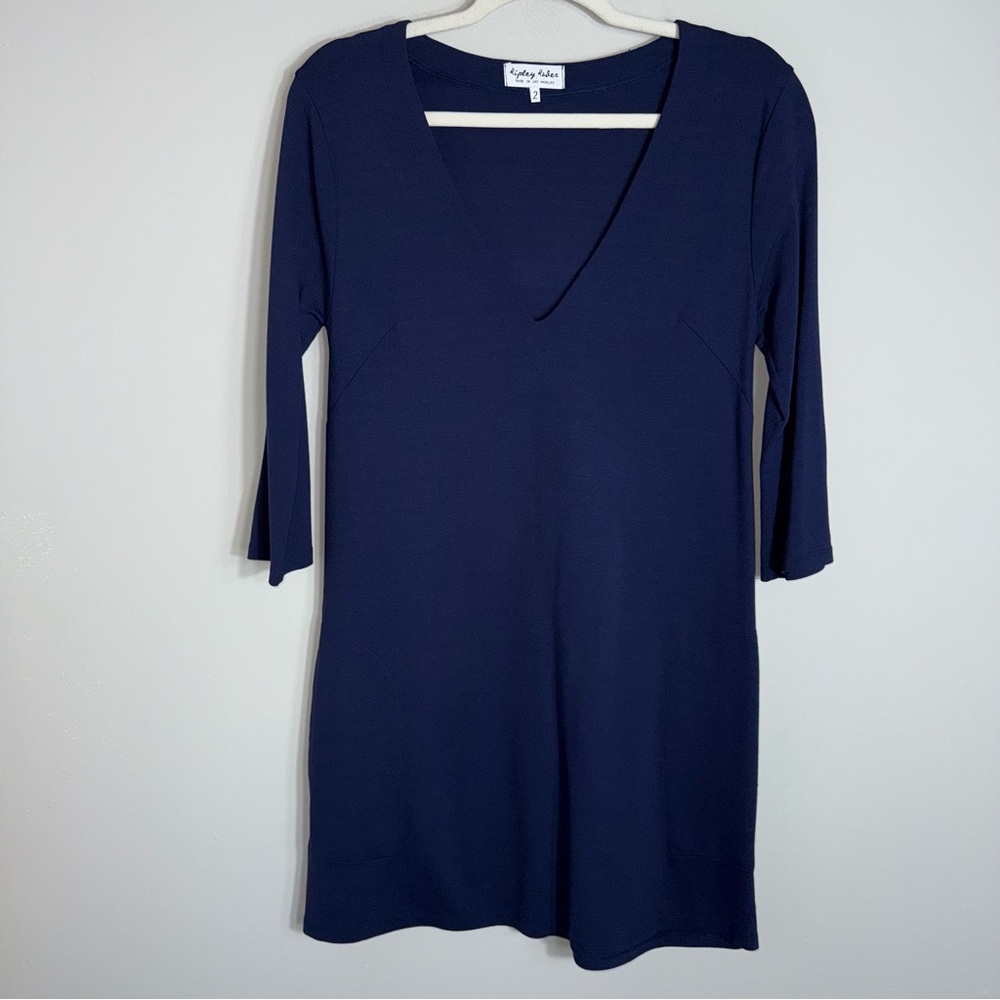 Ruby Rd. Navy V-Neck Mini Dress